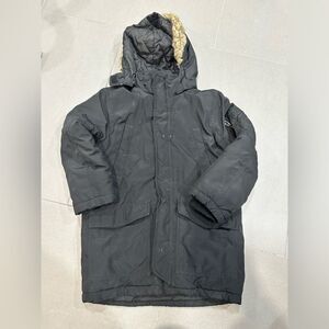 H&M black parka size 6-7Y